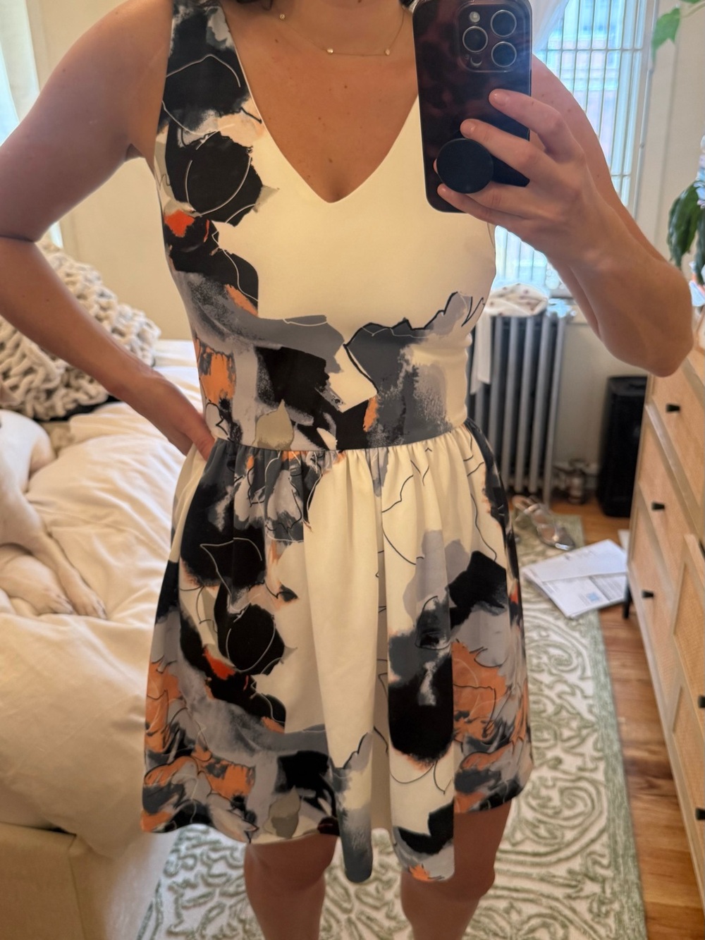 White Floral Mini Dress